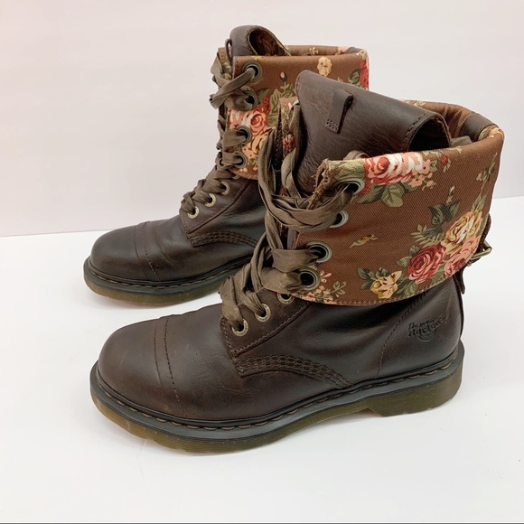 SOLD Dr. Martens Triumph Brown Leather Boots Flora - Picture 3 of 8
